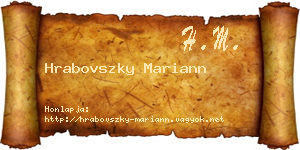 Hrabovszky Mariann névjegykártya