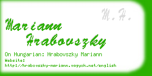 mariann hrabovszky business card